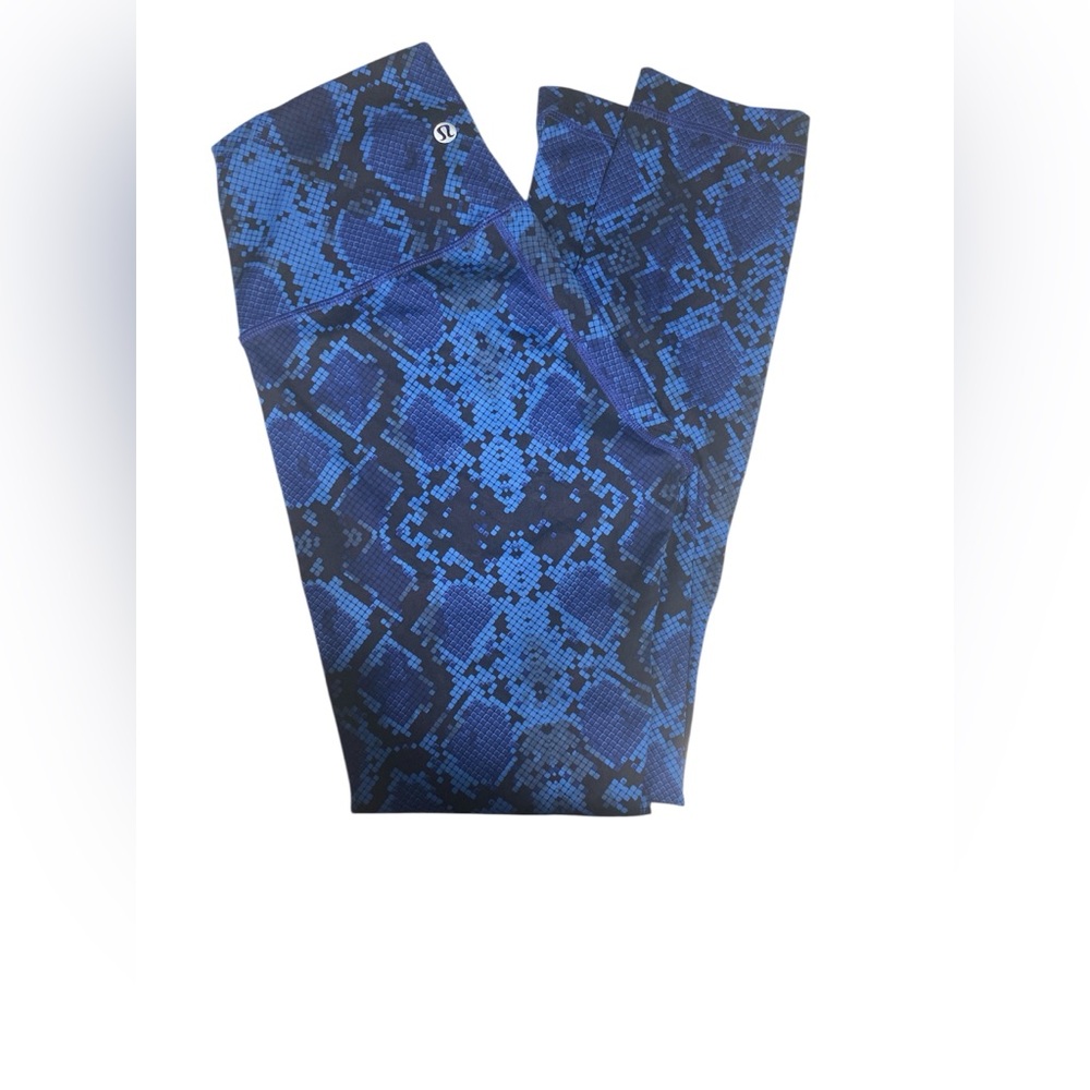Blue Snake Print Leggings